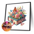 thumbnail image 3 of 5D DIY Taladro Parcial en Forma Especial Libros Flores 30x30cm, 3 of 7
