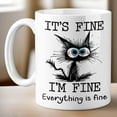 thumbnail image 2 of Funny Black Cat Coffee Cups, It‘s Fine Everything is Fine, Christmas Birthday Gifts for Cat Lovers, Funny Coffee Mug for Women, Men, Humor Office Mug, 11 Oz Ceramic Coffee Mugs, 2 of 4