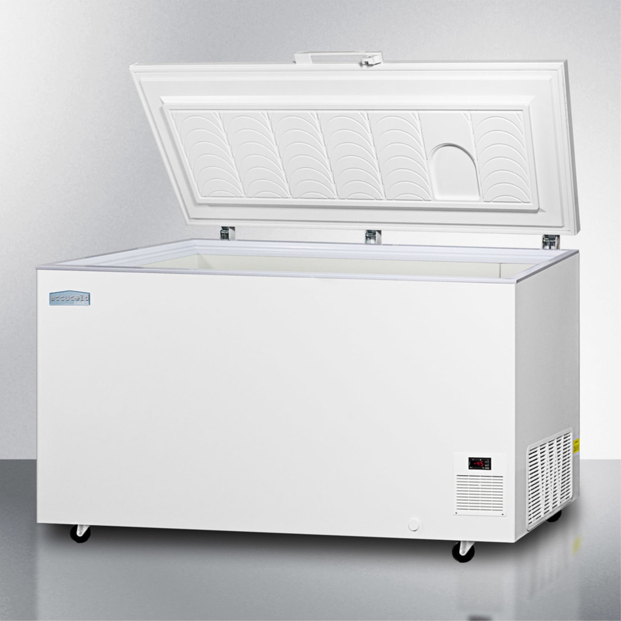 -45 C capable laboratory chest freezer with digital thermostat and 15.5 cu.ft. capacity