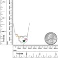 thumbnail image 2 of 925 Sterling Silver and 10K Yellow Gold Pink Moissanite Green Nano Emerald and White Lab Grown Diamond Infinity Heart Pendant Necklace for Women (0.68 Cttw, Heart Shape 4MM, with 18 inch Chain), 2 of 3