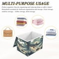 thumbnail image 6 of Yayeee Collapsible Cube Storage Bin with Lid Fabric Closet Decorative Basket with Handles, Beige Floating Whale, 6 of 7