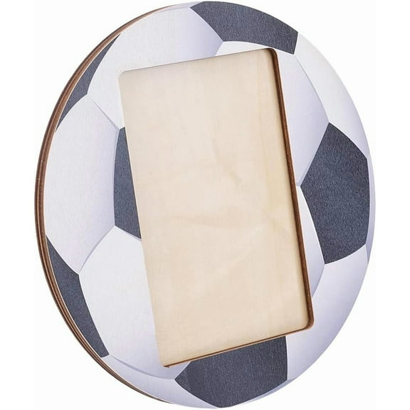Soccer Photo Frame 4"x6" Picture Frame Sport Themed Wooden Photo Frame Soccer Balls Photo Frame Used for Wall Decor Hanging or Tabletop Display Gift Teammates Brother 8.27x8.27 Inch