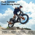 thumbnail image 4 of Dual Motors AWD 2600W Electric Bike for Adult 26'', UL2849 48V 30/60AH Removable Battery E-mountain bike 4.0 Fat Tire up to 32MPH Long Range Off-road Ebike Beach Dual Hydraulic&Brakes E-Bicycle, 4 of 10