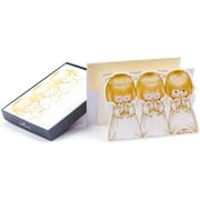 Cartes de Noël religieuses en boîte, trois anges (16 cartes et 17 enveloppes)