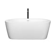 thumbnail image 2 of Mermaid 60 Inch Freestanding Bathtub in White with Shiny White Trim and Floor Mounted Faucet in Matte Black, 2 of 4