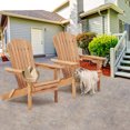 thumbnail image 2 of uhomepro Outdoor Adirondack Chairs Set of 2, Folding Fire Pit Chair, Weather Resistant Patio Lawn Chair for Outside Deck Garden Backyard Balcony, Wood, 2 of 13