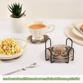 thumbnail image 3 of 6 Pcs Drink Coasters with Holder 3.94in Woven Coasters for Drinks Gorgeous Colors Butterfly Coaster Set for Protection Table, 3 of 7