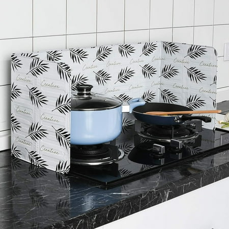 

TKing Fashion Home Kitchen Stove Foil Plate Prevent Oil Splash Cooking Hot Baffle Kitchen Tool - White