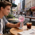 thumbnail image 3 of ICQOVD Desktop Fan Mini Usb Rechargeable Handheld Fan Small Portable Cooling Fan Hands-Free Portable for Outdoor Work, 3 of 6
