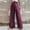 Purple, variant on Idoravan Women's Plus Size Pants Womens Fashion Casual High Waist Elastic Waist Drawstring Straps Solid Color Draped Pleated Wide Leg Long Pants