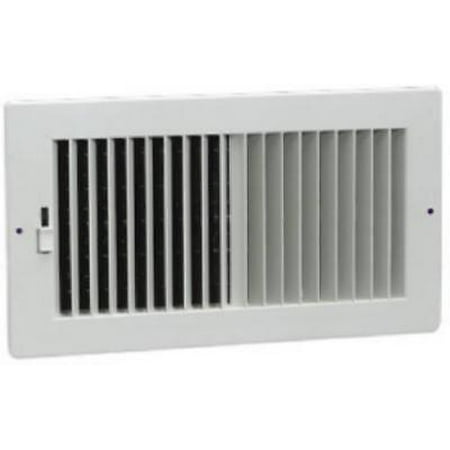 

10 X 4 White 2 Way Sidewall Register Adjustable Damper 2PK