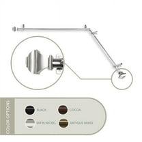 Vicky Corner Window Curtain Rod 13/16 inch dia. 66-120" - Satin Nickel