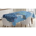 thumbnail image 1 of Ambesonne Vintage Tablecloth Rectangular Table Cover, Extreme Sports Retro, 60"x84", Blue and Dark Blue, 1 of 3