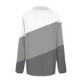 thumbnail image 4 of Womens Long Sleeve Polo Shirts Color Block V Neck Collared, Fall Casual Tunic Tees for Weekend Light Gray 2XL, 4 of 6