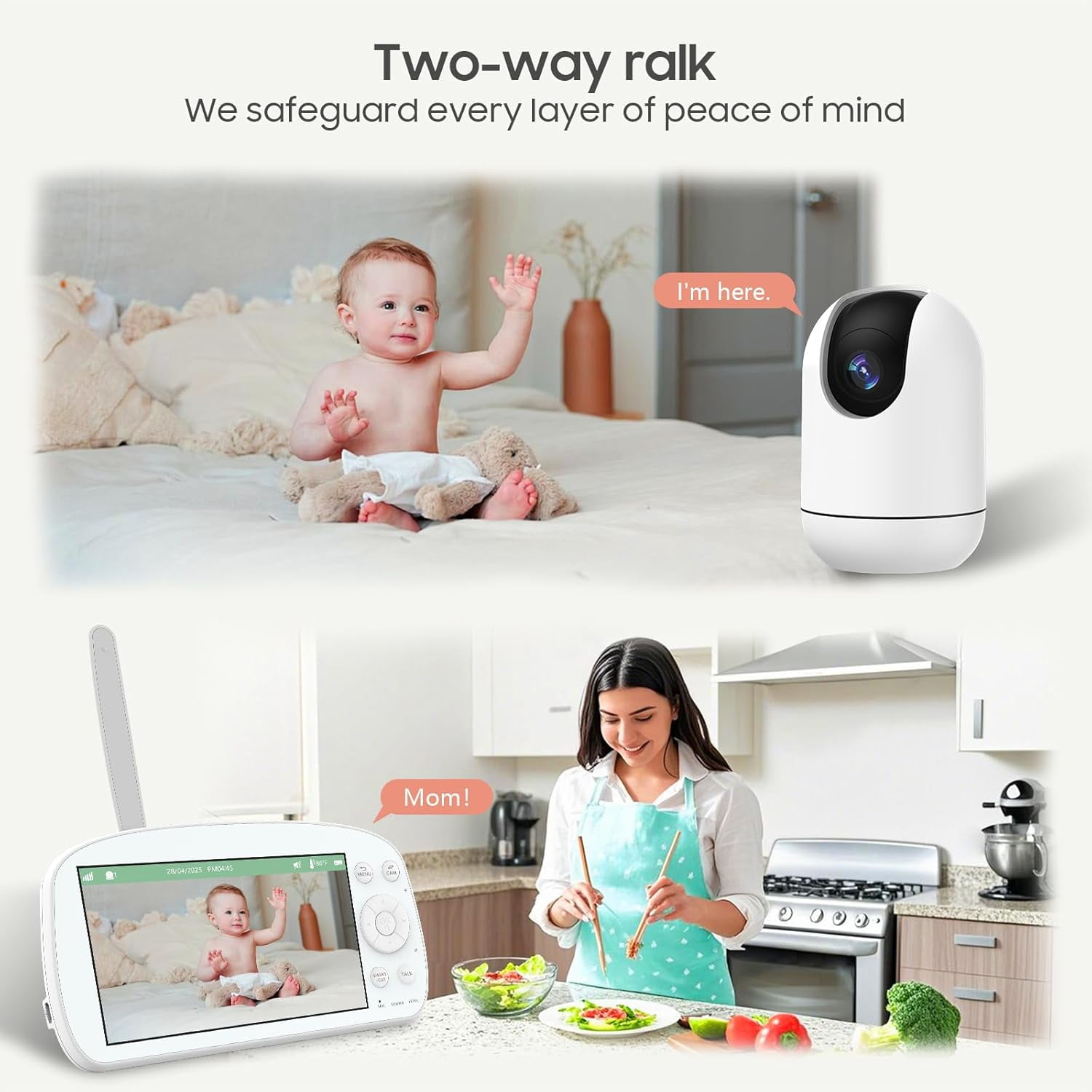 BOYOU 5.5" 1080P Smart WiFi Baby Monitor with Pan-Tilt Camera