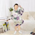thumbnail image 6 of Wearable Blanket with Sleeves and Pocket Oversized Hooded Sweatshirt 3-14 YR Ginkgo Leaves and Petals M, 6 of 7