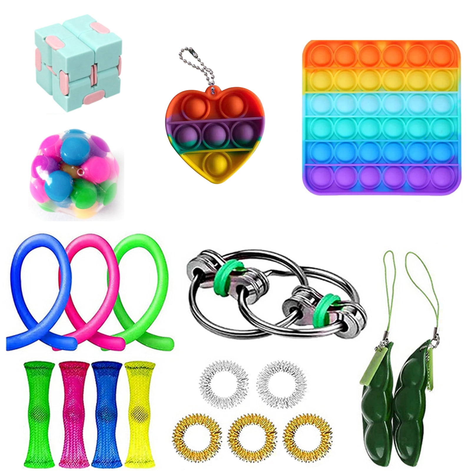 18Pcs Fidget Toy Set,Cheap Fidget Pack for Kid Adults,Dimple Toy Stress