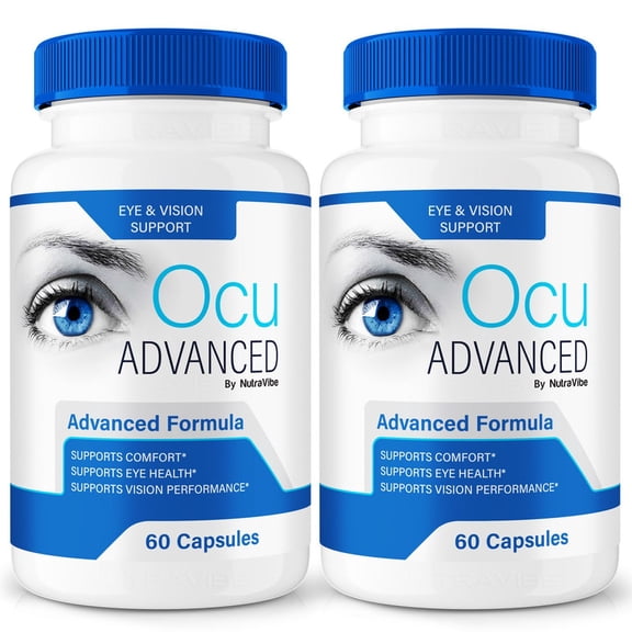 (2 Pack) Ocu Advanced Capsules – Daily Eye Care with Original Blend to Support Visual Wellness, Eye Comfort & Vision | Just 2 Gentle, Easy-to-Swallow Pills (120 Capsules)