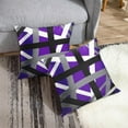 thumbnail image 5 of Set of 2 Throw Pillow Cover Purple Black Stripes Grey White Design Retro Decorative Pillow Case Striped Home Decor Square 18x18 Inch Cushion Pillowcase, 5 of 6