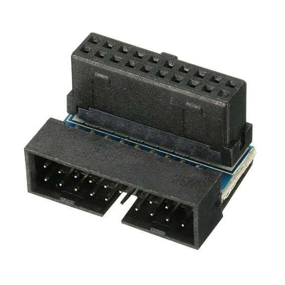 Uxcell USB 3.0 19Pin 90 Degree Adapter, Male to Female Right Angle Socket for Motherboard Internal Header
