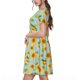 thumbnail image 2 of Disketp White Polka Dot Sunflower A para Vestido de Manga Corta para Mujeres, Vestidos de Verano para Mujeres, Casual y Holgado para la Playa, 2 of 6