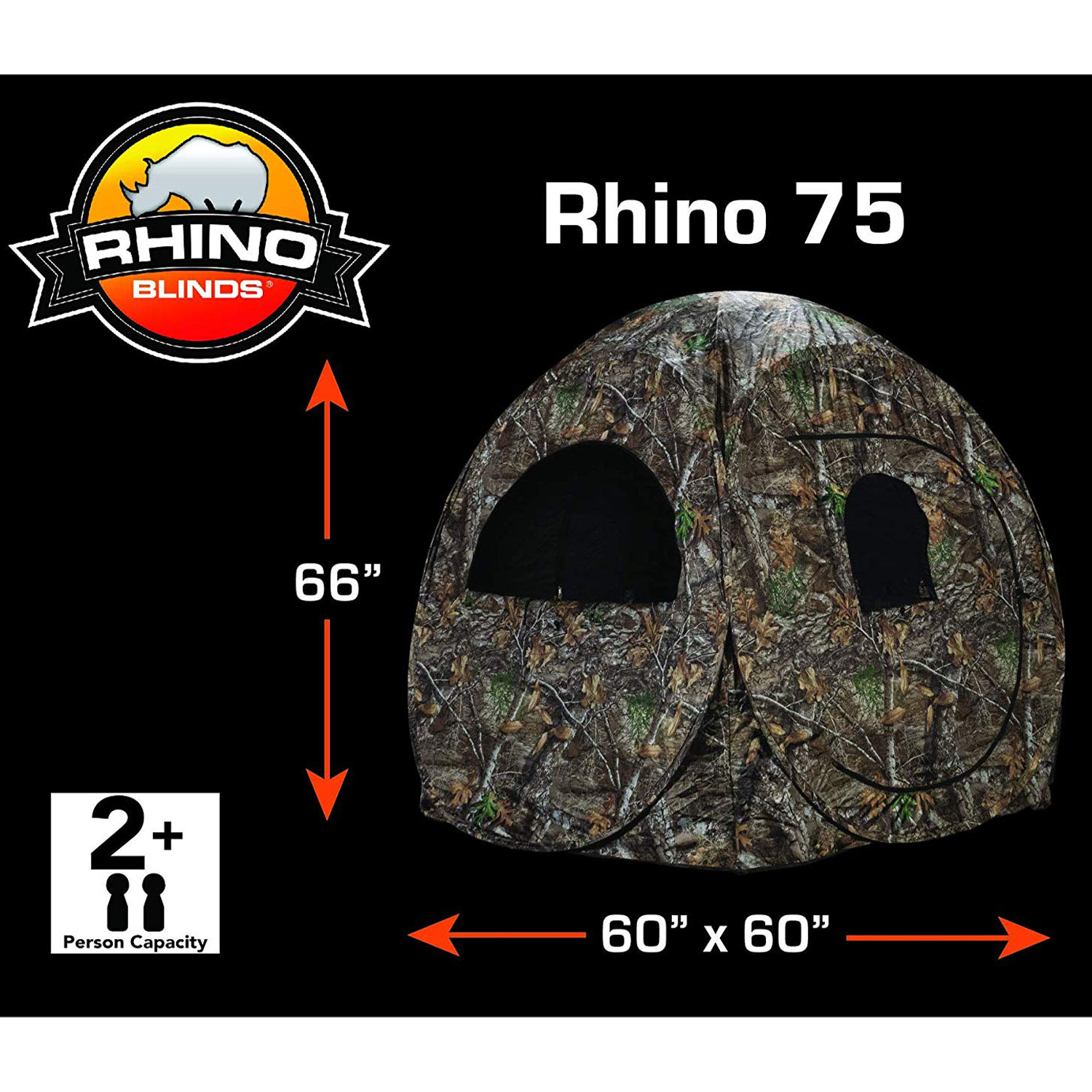 Rhino Blinds R75-RTE Real Tree Edge 1 Person Game Hunting Ground Blind, RealTree - image 2 of 3