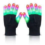 Children LED Finger Gloves, LED Light Up Cool Gloves Colorful Glow Flashing Novelty Gloves for Kids Boys and Girls Christmas Birthday Party Favors Gifts (1 Pair)