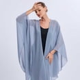 thumbnail image 2 of HJYCHN Elegant Bohemian Long Shawl Wrap Fashionable Lightweight Beach Scarf Cover Up for Women Travel Accessories Blue One Size, 2 of 3