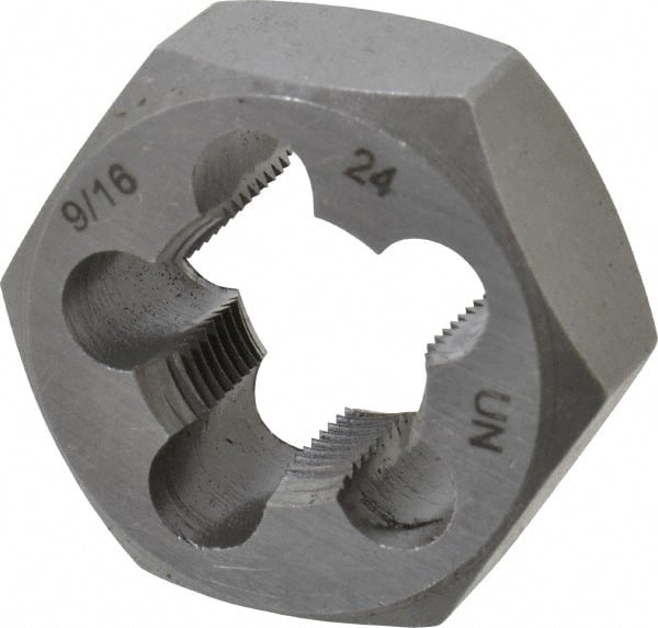 Carbon Steel 11/16" Hex Rethreading Die 9/1624 UNEF RH Thread, 1/2