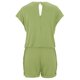 thumbnail image 5 of Greeniant Mono de verano liso de algodón con cuello en V para mujer, mono de manga corta para niña Deportes acuáticos ejercito verde L, 5 of 5