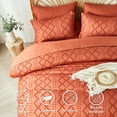 thumbnail image 2 of Flymme Burnt Orange Comforter Set Queen Size 7 Pieces Bed in a Bag Shabby Chic Bedding Farmhouse Soft Microfiber Boho Bed Set for All Season, 2 of 8