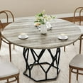 thumbnail image 5 of 47 Inch Round Dining Table 4-6 People, Kitchen & Dining Room Tables with Metal Base, for Dining Room, Living Room (4 Pieces of Desktop), 5 of 7