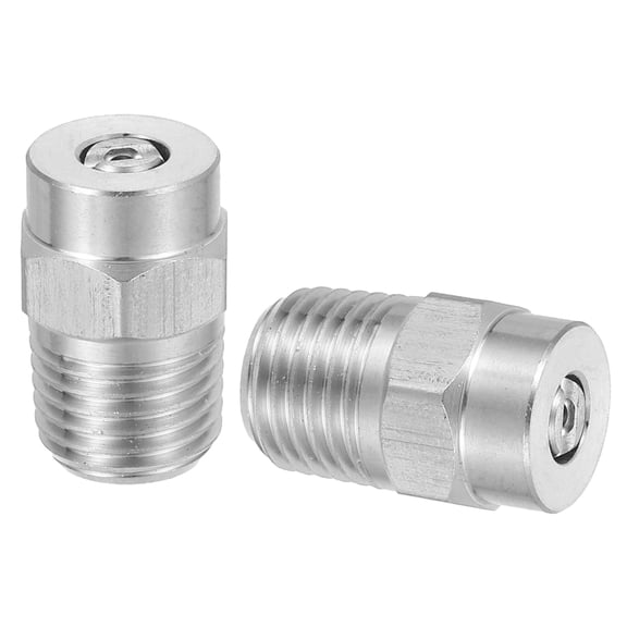 2Pcs Pressure Washer Nozzle, Stainless Steel Thread Nozzles Tips, Universal Replacement for Undercarriage Cleaner Water Broom, 1/4 Inch NPT Male, 25 Degree 110 Orifice