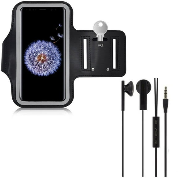 Sports Running Armband w Headphones Wired Earphones for Google Pixel 5a 5G/4a 5G Phones - Gym Workout Case, Handsfree Mic 3.5mm V1V Compatible With Pixel 5a 5G/4a 5G Models