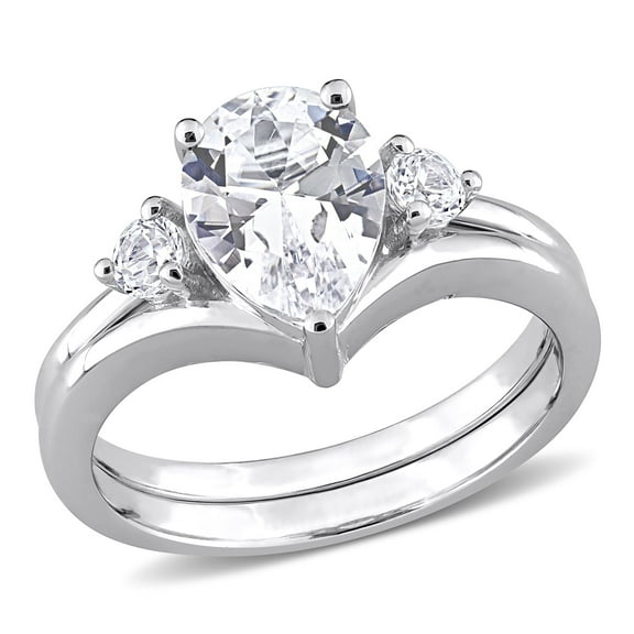 Everly Women's Created Sapphire 10K White Gold Engagement Ring
