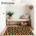 thumbnail image 3 of ODIKA 6'x9' Machine Washable Non-Slip Area Rug, Alphabet Adventure Safari Print with Animal Letters Interlocking High Traffic Rug with Pad, Orange, 699436, 3 of 8