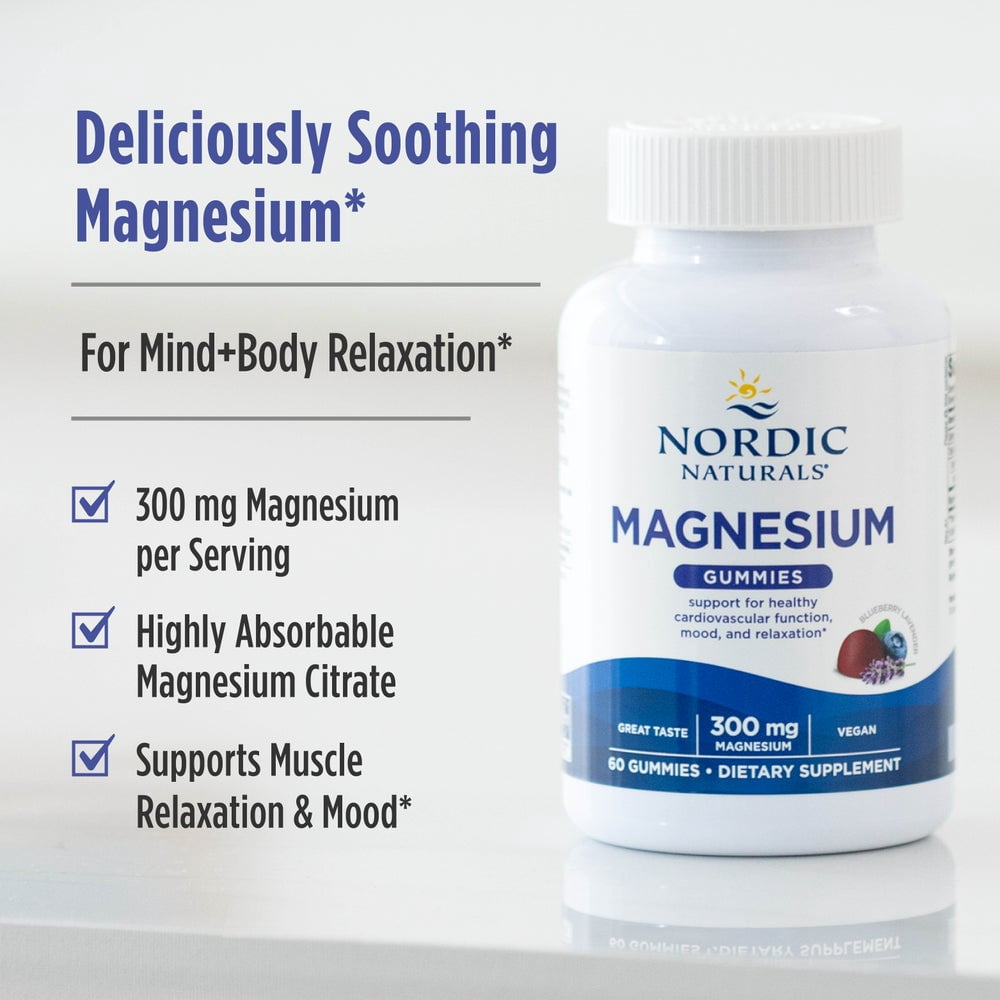 Nordic Naturals Magnesium Gummies, Vegan - 60 Count