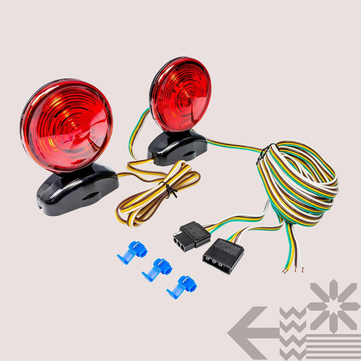 LifeSupplyUSA LED Volt Magnetic Towing Trailer Tow Light Tail Light Haul Kit for Auto, Boat, RV, Trailer