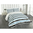 thumbnail image 3 of Ambesonne Abstract Quilted Bedspread Set 3 Pcs, Color Bands Stripes, King Size, Aqua Black White, 3 of 5