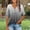 Black, variant on Women's Gradient Tops Summer Trendy 2025 Dressy Casual Bloues Loose Fit Half Sleeve Buttons V Neck Tshirts Shirts Red M