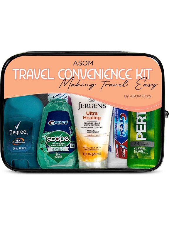 Unisex Toiletry Travel Kit, TSA Approved Personal Care Toiletries Hygiene Essentials Set, 20 Piece