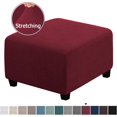 thumbnail image 3 of Ottoman Cover Slipcovers Square Fit Length 13"-44" Footrest, Stool Covers, Ottoman Protector Cover, Footstool Covers with Stretch Thick Checked with Elastic Bottom, Removable Washable(Burgundy,L(57-66, 3 of 7