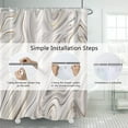 thumbnail image 4 of Marble Shower Curtain, White Gray Shower Curtain for Bathroom Stall RV Abstract Art Decor Waterproof Fabric Shower Curtain Set with Hooks 72x72 inches, 4 of 6