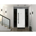 thumbnail image 6 of Front Exterior Prehung Steel Door / Deux 6078 Black Enamel / 2 Side Exterior Windows Sidelites/ Entry Metal Modern Painted W16+36+16" x H80" Left hand Inswing, 6 of 6