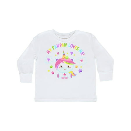 

Inktastic My Pawpaw Loves Me with Cute Rainbow Unicorn Gift Toddler Boy or Toddler Girl Long Sleeve T-Shirt