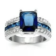 thumbnail image 6 of Green/Pink/Blue Princess Cut AAA CZ 925 Silver Women's Engagement Ring Size 6-10, 6 of 6
