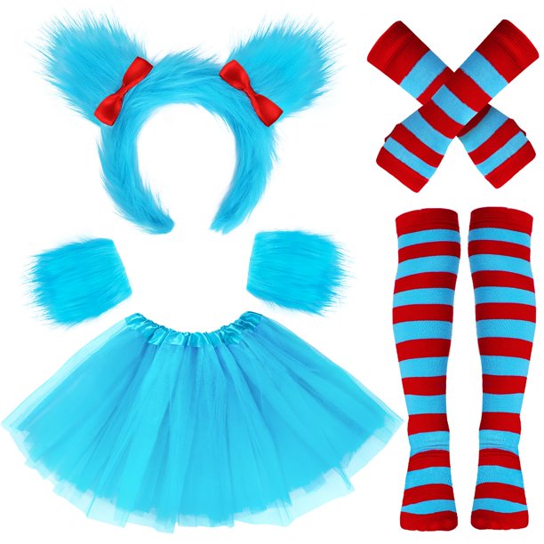 Set de disfraces de Halloween Boutrele para niñas, falda tutú azul, 5 unidades