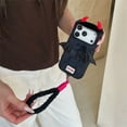 thumbnail image 4 of Fluffy Devil Design Anti-Fall Protective Case for iPhone 17 Pro Max, Soft Warm Grip, Detachable Wrist Strap, Cute Gothic Style for Halloween Gifts,Black, 4 of 7