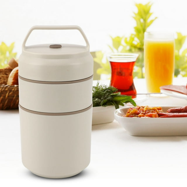 Insulated Food Container, Easy To Clean Insulated Food Jar For School Khaki,Beige