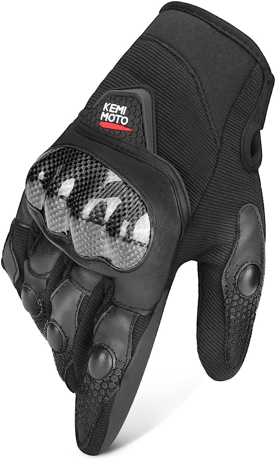 Riding Hiking Climbing Motorcycle Gloves for Men Full Finger Hard Knuckle Motorcycle Gloves with Non-Slip Palm Touch Screen Design for Racing Cycling 